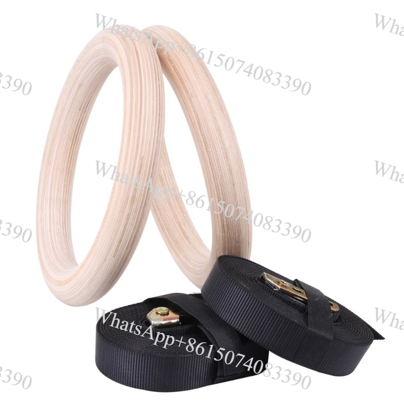 Gymnastic Ring Wood - バーチウッド製体操リング、家庭用ワークアウト、ヘビーデューティー