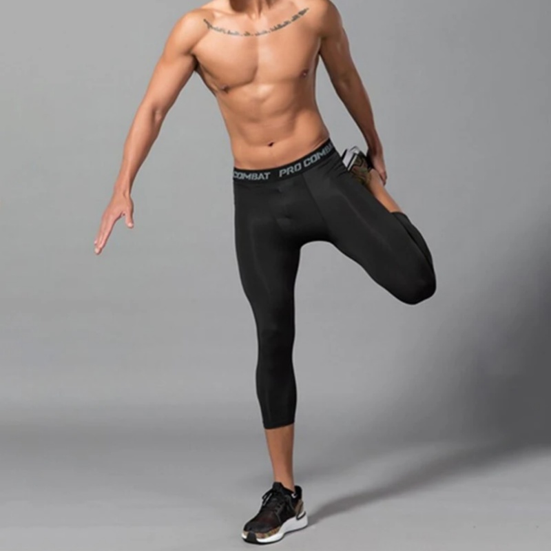 Crossfit Ga - 男性ランニングレギンスクイックドライジムスポーツタイツ男圧縮フィットネスパンツクロスフィットトレーニングバスケットボールタイツ男スポーツウェア