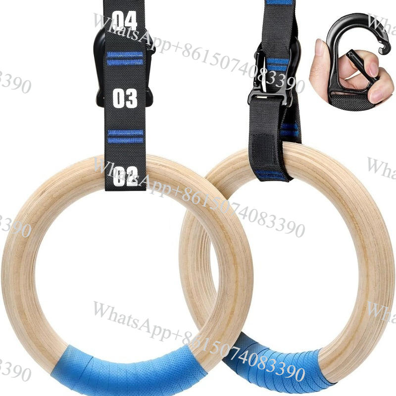 バーチウッド製体操リング、家庭用ワークアウト、ヘビーデューテ - Gymnastic Ring Wood のレビューと価格