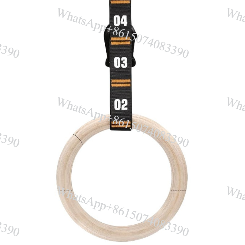 バーチウッド製体操リング、家庭用ワークアウト、ヘビーデューテ - Gymnastic Ring Wood のレビューと価格