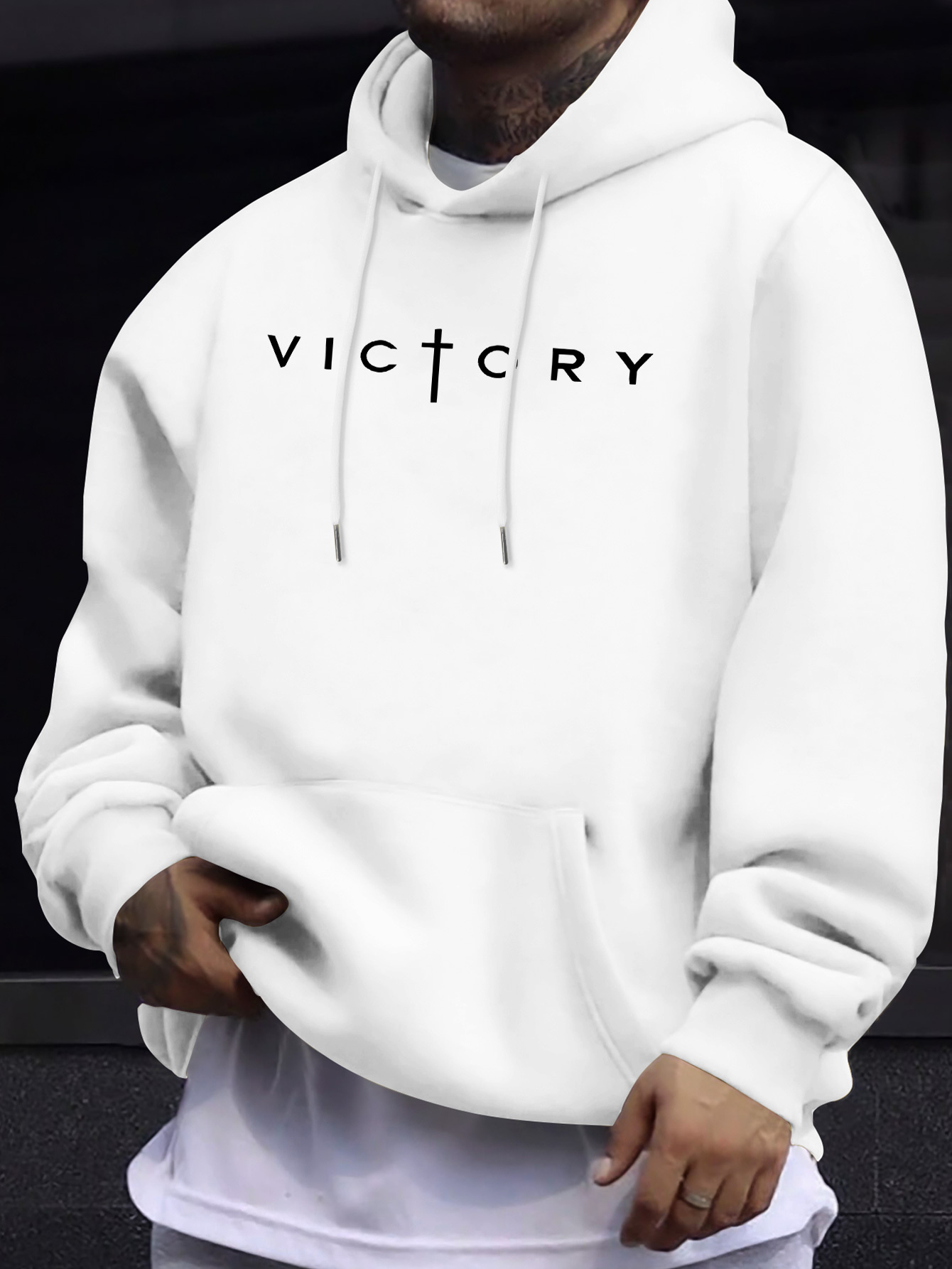 秋冬用 メンズ クリスチャン・ビクトリー・クロス柄 フード付 - Crossfit Victory のレビューと価格
